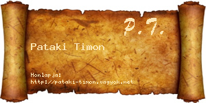 Pataki Timon névjegykártya
